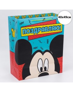 Подарочный пакет Поздравляю Микки Маус 40х49х19 см Disney