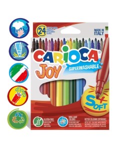 Фломастеры 24 цвета Joy 2 6 мм смываемые увеличенный ресурс суперяркие Carioca