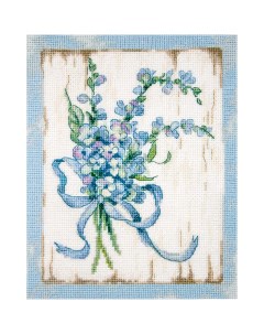 Набор для вышивания Голубые цветы 20 16см Letistitch