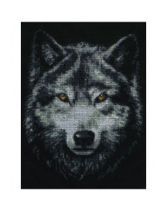 02 001 Набор для вышивания Взгляд волка 21х27 см Палитра