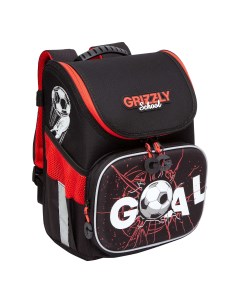 Рюкзак школьный черный красный RAl 295 1 Grizzly