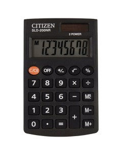 Калькулятор карманный SLD200NR 98х60 мм 8 разрядов двойное питание SLD 200NR Citizen