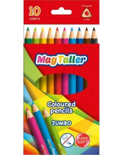 Карандаши цветные MagTaller Kuvio Jumbo трехгранные 10 цветов Mag taller