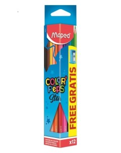 Цветные карандаши точилка Color Peps Star 12 цветов Maped