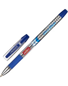Ручка шариковая неавтоматическая Ultra Glide 1мм син масл не фольг 3шт Unimax