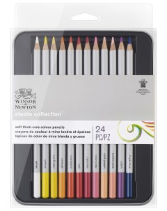 Набор карандашей цветных Winsor Newton W N 0490013 24 цв в металлической коробке Winsor & newton