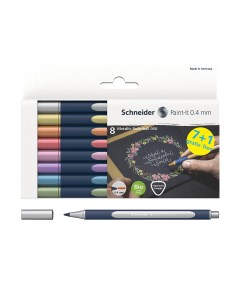 Набор ручек роллеров Paint It 050 08цв металлик 0 4мм европодвес Schneider