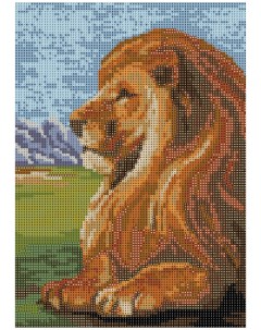 Алмазная мозаика Величавый лев изображ 25 35см размер холста 30 40 полная выкладка Kiki