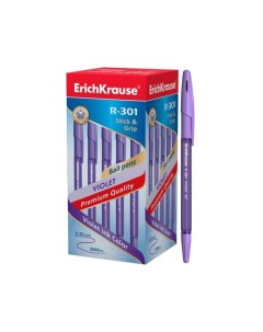 Ручка шариковая R 301 Violet Stickamp Grip 0 7 цвет чернил фиолетовый 44592 Erich krause