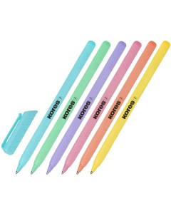 Ручка шариковая неавтоматическая Kores 6 цв чернила синие 6шт 37066 Nobrand