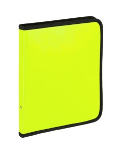 Папка конверт на молнии с 3 х сторон Neon A5 желтый Attache