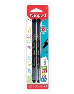 Капиллярная ручка 0 4мм Graph Peps черная 2шт Maped