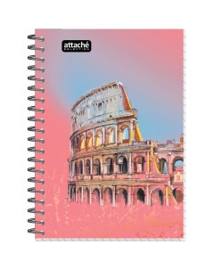 Бизнес тетрадь Selection Travel Italy А6 80 листов разноцветная в клетку на спирал Attache