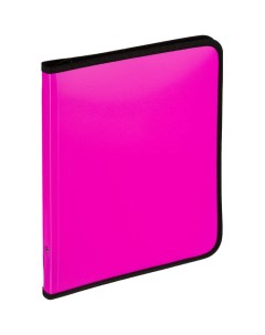 Папка конверт Neon на молнии с 3 х сторон A4 розовый Attache