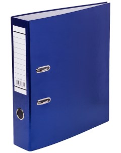 Папка регистратор Metallic с арочным механизмом А4 бумвинил синяя Hatber
