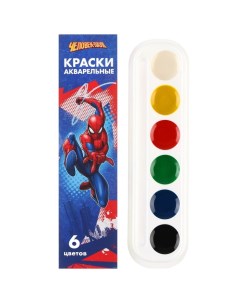 Акварель медовая Человек паук 6 цветов в картонной коробке без кисти Nobrand