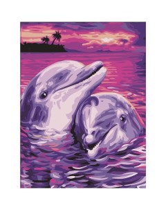 Картина по номерам 40х50 см Дельфины на подрамнике 662482 Остров сокровищ