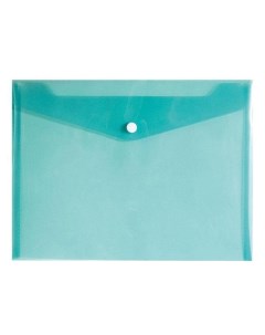 Папка конверт на кнопке А5 180мкм пластик прозрачная зеленая 20шт Informat