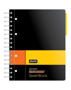 Бизнес тетрадь Smartbook А5 120 листов клетка желтый оранжевый Attache