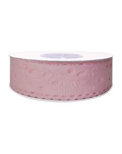 Лента репсовая Цветы 28 мм х 9 10 м розовый Дамское счастье