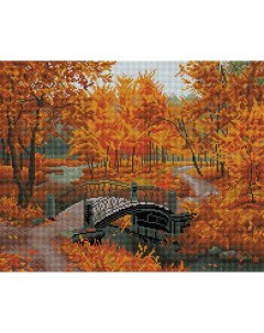 Алмазная мозаика Осенний парк Полная выкладка 40х50 см квадратные стразы Белоснежка