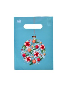 Новогодний подарочный пакет Подарочный шар 4526705 19 25 яркий 20 штук Тико-пластик