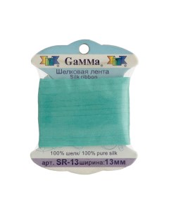 Тесьма декоративная Gamma шелковая цвет 186 зеленый арт SR 13
