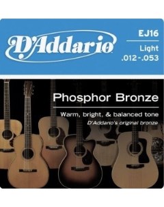 Струны для акустической гитары DAddario EJ16 D`addario