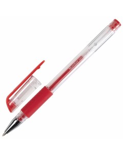 Ручка гелевая с грипом Number One красная узел 0 5 мм 141195 12 шт Brauberg