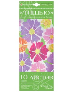 Упаковочная бумага 2 145 18 Яркие цветы тишью матовая разноцветная 0 66м Альт