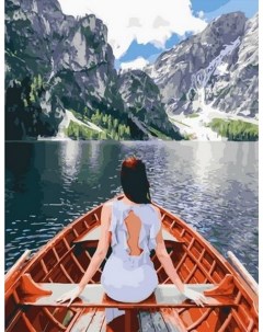 Картина по номерам Прогулки по озеру в горах МСА1553 Paintboy