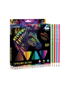 Карандаши цветные Trio Mega Soft 5025001 72 цвета трехгранные Devente