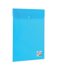 Папка конверт вертикальная А4 прозрачная синяя 0 15 мм 224977 30 шт Brauberg