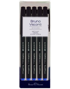 Набор ручек шариковых CityWrite Black 20 0015 5 синие 1 мм 5 шт Bruno visconti