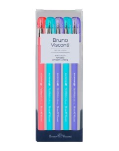 Набор ручек шариковых FirstWrite Joy 20 0283 5 синие 0 5 мм 5 шт Bruno visconti