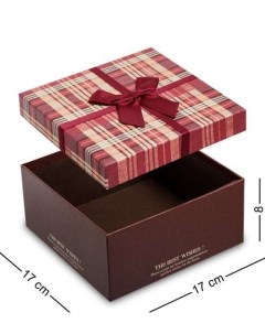 Коробка подарочная Квадрат цв бордовый WG 15 2 A 113 301208 Арт-ист