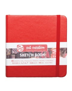 Скетчбук Art Creation 12х12 см 80 листов красный Royal talens