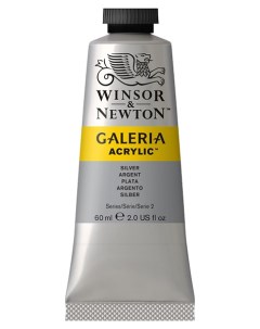 Краска акриловая Galeria 60 мл серебрянный металлик Winsor & newton