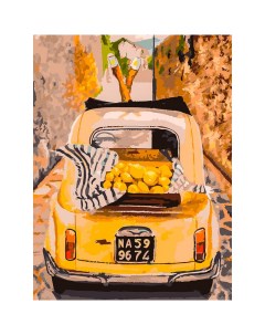 Раскраска по номерам Машина с лимонами 450 AS Белоснежка