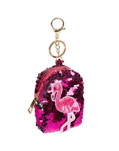 Брелок в виде рюкзака Фламинго с пайетками 10 8 см Bondibon