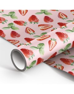 Упаковочная бумага Strawberry 70 100см 90г м2 глянцевая Meshu