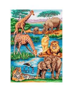 Набор для вышивания Животные Африки 29 42 см Maia
