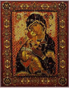 Набор для вышивания хруст бусинами и камнями Владимирская Божия Матерь Храмовая икона Образа в каменьях