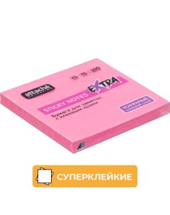 Стикеры Selection Extra с клеев краем 76х76 неон пурпур 100л Attache