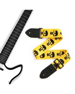 Ремень для гитары черепа на желтом Music life