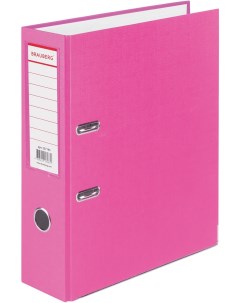 Папка регистратор с покрытием из ПВХ 80 мм с уголком розовая Brauberg