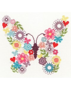 Набор для вышивания крестом Butterfly Bouquet Цветочная бабочка арт XB2 Bothy threads