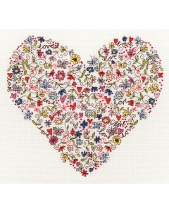 Набор для вышивания крестом Love Heart Любимое сердце арт XKA1 Bothy threads