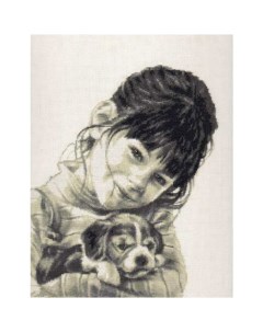 Набор для вышивания Девочка со щенком Палитра