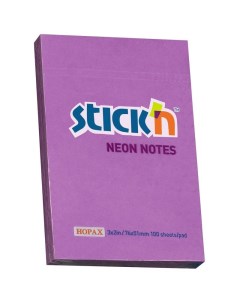Бумага для заметок Stick n Eco 51x76 мм 70 г м2 100 листов неон фиолетовый Hopax